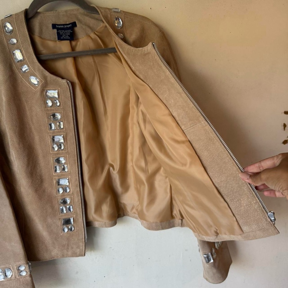 Y2K Rhinestone‎ Leather Jacket - Picture 6 of 10